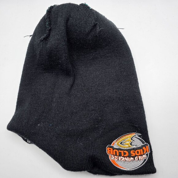 Anaheim Ducks Wild Wingers Kids Club Pom Beanie Striped Winter Hat One Size - Picture 6 of 8